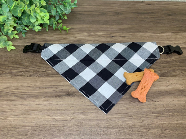 Black & White Buffalo Plaid Dog Bandana